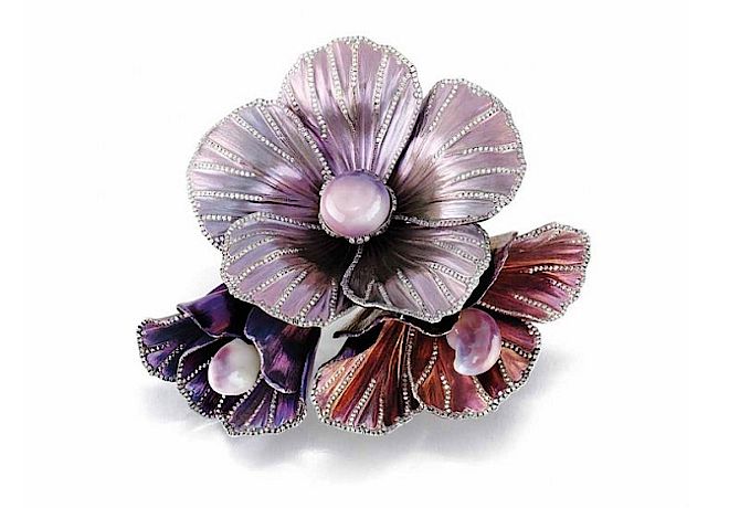  Broszka Kwiat z tytanu, naturalne perły. Bogh-Art czyli kreatywna biżuteria