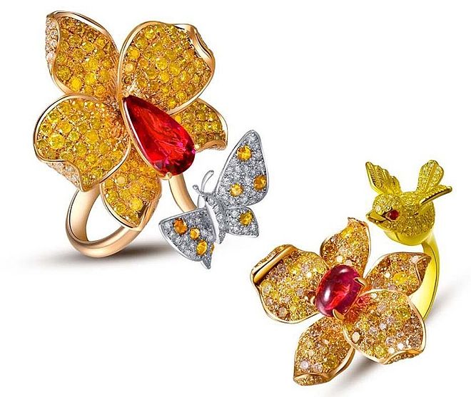 Forever Jewels: pierścionki rubinami oraz białymi i żółtymi diamentami
