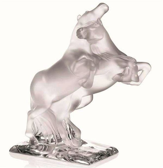 Kryształowa rzeźba - Dwa Dzikie Konie